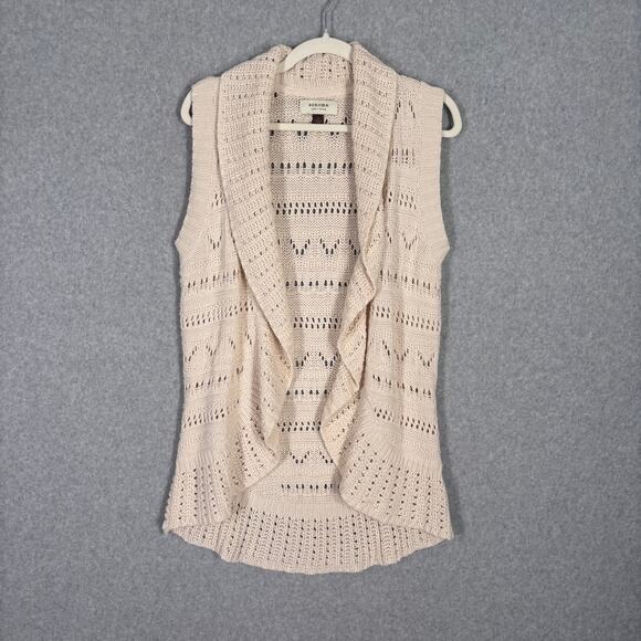 Sonoma Cardigan Vest Medium Cream Crochet Sheer Festival Farmhouse‎ Cottage Boho - Picture 1 of 9